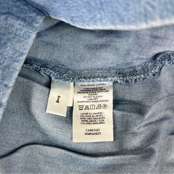 LOFT CHAMBRAY WIDE LEG CROP PANTS Size Small - Picture 12 of 12